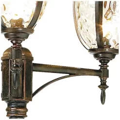 John Timberland Bellagio Vintage Outdoor Post Light Veranda Bronze 3-Light Street Lantern 96" Clear Hammered Glass For Exterior Barn Deck House Porch -John Timberland GUEST 8a0e5387 c8a2 49e9 bb7e 667529cd608e
