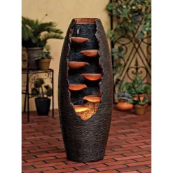 John Timberland Seven Cascade Rustic Outdoor Floor Water Fountain With LED Light 35" For Yard Garden Patio Home Deck Porch House Exterior Balcony 13 John Timberland Seven Cascade Rustic Outdoor Floor Water Fountain With LED Light 35" For Yard Garden Patio Home Deck Porch House Exterior Balcony -John Timberland GUEST 8ab728a1 80cb 44ac ae1a 19a8cc238786