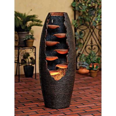 John Timberland Seven Cascade Rustic Outdoor Floor Water Fountain With LED Light 35" For Yard Garden Patio Home Deck Porch House Exterior Balcony 8 John Timberland Seven Cascade Rustic Outdoor Floor Water Fountain With LED Light 35" For Yard Garden Patio Home Deck Porch House Exterior Balcony - Image 6