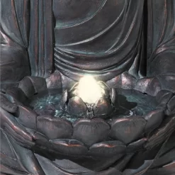 John Timberland Meditating Buddha Zen Bubbler Outdoor Water Fountain With LED Light 24" For Yard Garden Patio Home Deck Porch House Meditation Decor -John Timberland GUEST 8b84bcdd 2713 4739 944a b985869d02bb