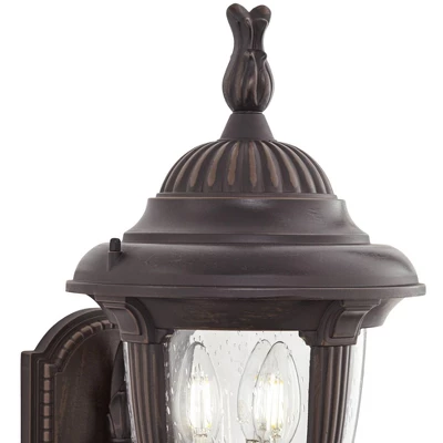 John Timberland Casa Sierra Rustic Vintage Outdoor Wall Light Fixture Bronze Upbridge 19 1/8" Clear Seedy Glass For Post Exterior Barn Deck House Yard 4 John Timberland Casa Sierra Rustic Vintage Outdoor Wall Light Fixture Bronze Upbridge 19 1/8" Clear Seedy Glass For Post Exterior Barn Deck House Yard - Image 2