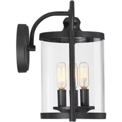 John Timberland Avani Modern Outdoor Wall Light Fixture Black Lantern 13" Clear Cylinder Glass For Post Exterior Barn Deck House Porch Yard Patio Home -John Timberland GUEST 8f8cd532 cb4d 4ed9 af07 ed2dd3dd529d