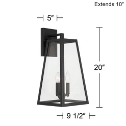 John Timberland Arrington Modern Outdoor Wall Light Fixture Mystic Black Metal 20" Clear Glass For Post Exterior Barn Deck House Porch Yard Posts Home -John Timberland GUEST 90536d4c 432f 4323 a936 2bc8385d04b3