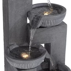John Timberland Casava Modern 4-Bowl Cascading Outdoor Floor Water Fountain With LED Light 33" For Yard Garden Patio Home Deck Lawn Porch 13 John Timberland Casava Modern 4-Bowl Cascading Outdoor Floor Water Fountain With LED Light 33" For Yard Garden Patio Home Deck Lawn Porch -John Timberland GUEST 922f659e e9ca 407c 91b4 c9edeb01a596