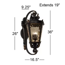 John Timberland Casa Marseille Rustic Outdoor Wall Light Fixture Veranda Bronze Ornate Scroll 36" Champagne Hammered Glass For Post Exterior Barn Deck 13 John Timberland Casa Marseille Rustic Outdoor Wall Light Fixture Veranda Bronze Ornate Scroll 36" Champagne Hammered Glass For Post Exterior Barn Deck -John Timberland GUEST 929c77fc 1e7b 4f19 946e ed1088e45c26