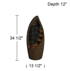 John Timberland Modern Rustic Outdoor Floor Water Fountain With Light LED 34 1/2" High Cascading For Yard Garden Patio Deck -John Timberland GUEST 9440f790 a783 42f8 87cd 84f9612dd686