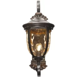 John Timberland Bellagio Vintage Rustic Outdoor Wall Light Fixture Veranda Bronze Dual Scroll Arm 24" Champagne Hammered Glass For Post Exterior Barn -John Timberland GUEST 94e3eacd 2e38 4cb4 9432 d541d4c80db0