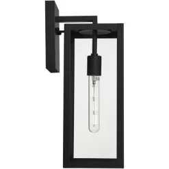 John Timberland Titan Modern Outdoor Wall Light Fixtures Set Of 2 Mystic Black Rectangular Frame 17" Clear Glass For Post Exterior Barn -John Timberland GUEST 95bc8e5b 1095 4908 ae23 9f1bfaeb0eee