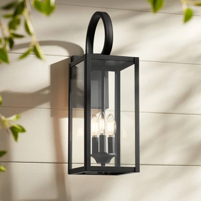 John Timberland Mira Modern Outdoor Wall Light Fixture Flat Black 21 1/2" Clear Glass For Post Exterior Barn Deck House Porch Yard Posts Patio Home 3 John Timberland Mira Modern Outdoor Wall Light Fixture Flat Black 21 1/2" Clear Glass For Post Exterior Barn Deck House Porch Yard Posts Patio Home