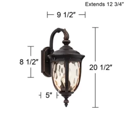 John Timberland Bellagio Vintage Rustic Outdoor Wall Light Fixture Bronze Downbridge 20 1/2" Champagne Hammered Glass For Post Exterior Barn House -John Timberland GUEST 970ec889 453f 4ad7 ad89 f17c70d8cdcd