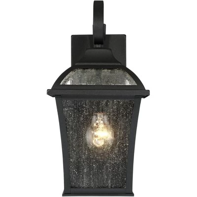John Timberland Mosconi Rustic Outdoor Wall Lights Fixture Set Of 2 Textured Black 15" Clear Seedy Glass For Post Exterior Barn Deck House Porch Yard 6 John Timberland Mosconi Rustic Outdoor Wall Lights Fixture Set Of 2 Textured Black 15" Clear Seedy Glass For Post Exterior Barn Deck House Porch Yard - Image 4