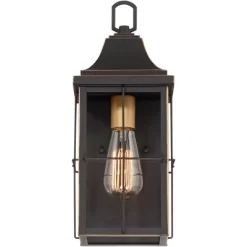 John Timberland Sunderland Rustic Mission Outdoor Wall Light Fixture Black Gold 15" Clear Glass For Post Exterior Barn Deck House Porch Yard Patio -John Timberland GUEST 9a7977dc 34f6 4dc0 b2e1 4e1fc266cc86