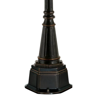John Timberland Outdoor Post Light Veranda Bronze 102" 4-Light Street Lantern Champagne Hammered Glass For Exterior Garden Yard 5 John Timberland Outdoor Post Light Veranda Bronze 102" 4-Light Street Lantern Champagne Hammered Glass For Exterior Garden Yard - Image 3