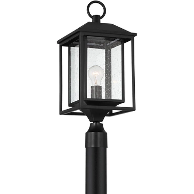 John Timberland Califa Modern Outdoor Post Light Black Metal Cage 21 3/4" Clear Seedy Glass For Exterior Barn Deck House Porch Yard Patio Home Outside 6 John Timberland Califa Modern Outdoor Post Light Black Metal Cage 21 3/4" Clear Seedy Glass For Exterior Barn Deck House Porch Yard Patio Home Outside - Image 4