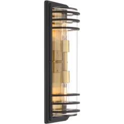 John Timberland Habitat Modern Outdoor Wall Light Fixture Black Brass Metal 21" Clear Glass For Post Exterior Barn Deck House Porch Yard Posts Patio -John Timberland GUEST 9e60a7bc ea5a 4cdb 838b e653a9d00eb7
