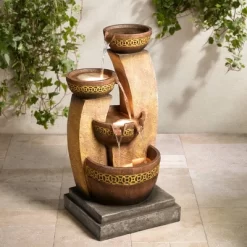 John Timberland Outdoor Floor Water Fountain Four Bowl Cascading Waterfall 41" Tall For Yard Garden Lawn -John Timberland GUEST 9f12daef 9f42 4709 835c d2d32c379f6b