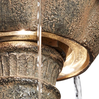 John Timberland Louvre Rustic 3 Tier Cascading Outdoor Floor Water Fountain With LED Light 44" For Yard Garden Patio Home Deck Porch Exterior Balcony 8 John Timberland Louvre Rustic 3 Tier Cascading Outdoor Floor Water Fountain With LED Light 44" For Yard Garden Patio Home Deck Porch Exterior Balcony - Image 6