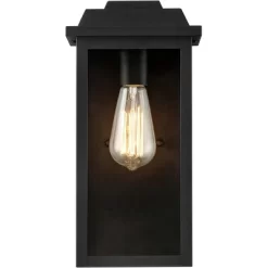 John Timberland Eastcrest Modern Outdoor Wall Light Fixture Textured Black 14" Clear Glass Panels For Post Exterior Barn Deck House Porch Yard Patio -John Timberland GUEST a1183800 c568 4f55 8d0f 57feb56c0658