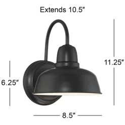 John Timberland Urban Barn Rustic Industrial Farmhouse Outdoor Wall Light Fixture Black Gooseneck Arm 11 1/4" For Post Exterior Barn Deck House Porch -John Timberland GUEST a16eb930 0b19 454b 8659 463499a92fe8