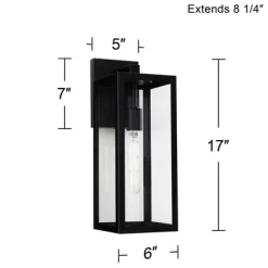 John Timberland Titan Modern Outdoor Wall Light Fixture Mystic Black 17" Clear Glass For Post Exterior Barn Deck House Porch Yard Patio Home Outside -John Timberland GUEST a212f3d9 609b 4155 b0a2 64e96b7ce30d