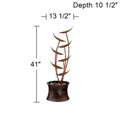 John Timberland Tiered Copper Leaves Modern Cascading Tiered Leaves Outdoor Floor Water Fountain 41" For Yard Garden Patio Deck Porch Balcony Roof -John Timberland GUEST a2f426ba 39aa 43dd 9ddf 96975756740d