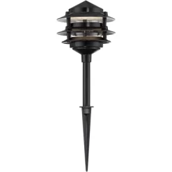 John Timberland Three-Tier Pagoda 11" High Black Modern LED Landscape Path Light -John Timberland GUEST a36c3620 3d5a 417a 9f6d 0a1827549ced