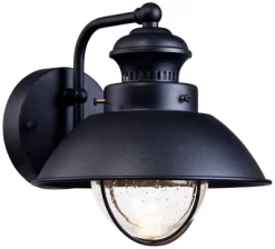 John Timberland Industrial Outdoor Wall Light Fixtures Set Of 2 Black Metal LED 8" Seedy Glass For Exterior Barn Deck House Porch -John Timberland GUEST a4a2ee77 64ed 4f1d a4d7 4b995324928c