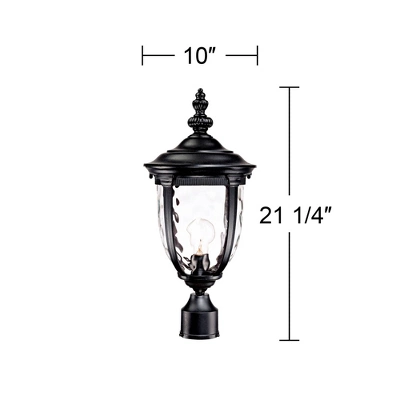 John Timberland Bellagio Vintage Rustic Outdoor Post Light Black 21" Clear Hammered Glass For Exterior Barn Deck Post Light House Porch Yard Patio 6 John Timberland Bellagio Vintage Rustic Outdoor Post Light Black 21" Clear Hammered Glass For Exterior Barn Deck Post Light House Porch Yard Patio - Image 4
