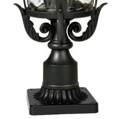 John Timberland Casa Marseille Vintage Outdoor Post Light Textured Black With Pier Mount 29" Clear Hammered Glass For Exterior Barn Deck House Porch -John Timberland GUEST a70b5397 95b7 410c 95e9 c6d8426ddf27