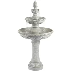 John Timberland Pineapple Modern 3 Tier Cascading Outdoor Floor Water Fountain 44" For Yard Garden Patio Home Deck Porch House Exterior Balcony Roof -John Timberland GUEST a81e63f3 57b0 4f15 b792 75a988dd5a62
