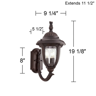 John Timberland Casa Sierra Rustic Vintage Outdoor Wall Light Fixture Bronze Upbridge 19 1/8" Clear Seedy Glass For Post Exterior Barn Deck House Yard 8 John Timberland Casa Sierra Rustic Vintage Outdoor Wall Light Fixture Bronze Upbridge 19 1/8" Clear Seedy Glass For Post Exterior Barn Deck House Yard - Image 6
