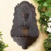 John Timberland Lion Head Rustic 2 Tier Outdoor Wall Water Fountain With LED Light 31 1/2" For Yard Garden Patio Home Deck Porch Exterior Balcony -John Timberland GUEST a9a66d44 0400 4c2a b2ce fc4921534fac