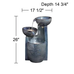 John Timberland Summer Leaves Cascading Bowls Modern Outdoor Floor Water Fountain With LED Light 26" For Yard Garden Patio Deck Porch House Exterior -John Timberland GUEST a9c34ca8 062d 4a9a b1ad 9685f2722465