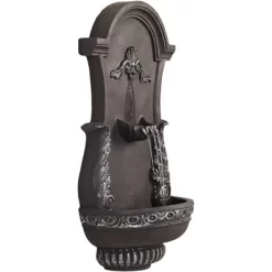 John Timberland Tivoli Grey Ornate Rustic Outdoor 2 Tier Outdoor Wall Water Fountain 33" For Yard Backyard Garden Patio Home Deck Porch House Exterior -John Timberland GUEST aaae32ec d0d8 4865 a30f 9b7fdbf1a00c