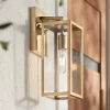 John Timberland Modern Outdoor Wall Light Fixture Soft Gold 14 1/4" Clear Glass For Exterior Barn Deck House Home Porch Yard Patio