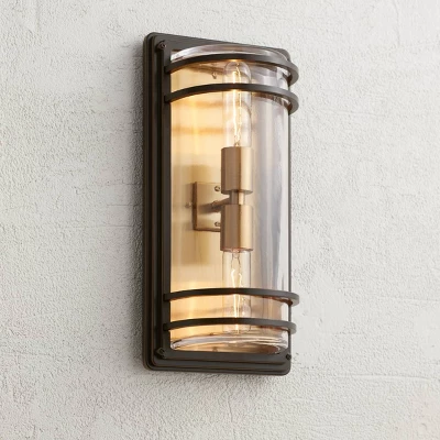 John Timberland Habitat Modern Outdoor Wall Light Fixture Bronze Warm Brass 16" Clear Glass For Post Exterior Barn Deck House Porch Yard Patio Home 3 John Timberland Habitat Modern Outdoor Wall Light Fixture Bronze Warm Brass 16" Clear Glass For Post Exterior Barn Deck House Porch Yard Patio Home
