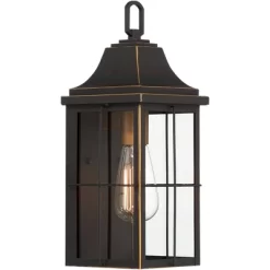 John Timberland Sunderland Rustic Mission Outdoor Wall Light Fixture Black Gold 15" Clear Glass For Post Exterior Barn Deck House Porch Yard Patio -John Timberland GUEST ad4ceca5 f0fb 41a9 b625 a078bb52b7b4