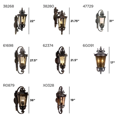 John Timberland Casa Marseille Rustic Outdoor Wall Light Fixture Veranda Bronze Ornate Scroll 36" Champagne Hammered Glass For Post Exterior Barn Deck 8 John Timberland Casa Marseille Rustic Outdoor Wall Light Fixture Veranda Bronze Ornate Scroll 36" Champagne Hammered Glass For Post Exterior Barn Deck - Image 6