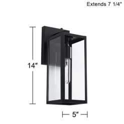 John Timberland Titan Modern Outdoor Wall Light Fixture Mystic Black Dusk To Dawn 14" Clear Glass For Post Exterior Barn Deck House Porch Yard Patio -John Timberland GUEST af384cd1 dae3 4dd8 8d57 af4357d73fc4