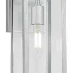 John Timberland Titan Modern Outdoor Wall Light Fixture Silver Metal Rectangular Frame 14" Clear Glass For Post Exterior Barn Deck House -John Timberland GUEST af5ed765 ca54 4b19 be46 c3e6aa24b4b8