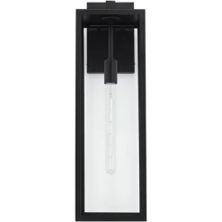 John Timberland Modern Industrial Outdoor Wall Light Fixture Mystic Black 27" Clear Glass Panels For Exterior Barn Deck House Porch Yard Patio Garage -John Timberland GUEST af8ae9ac 4a91 4650 b07a aac46ba2ec7a