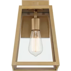 John Timberland Arrington Modern Outdoor Wall Light Fixtures Set Of 2 Soft Gold Metal 13" Clear Glass For Post Exterior Barn Deck House Porch Yard -John Timberland GUEST afa89b91 043f 4563 a5e0 0e7ce8c46d65 1