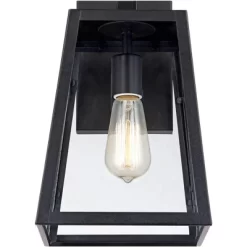 John Timberland Arrington Modern Outdoor Wall Lights Fixtures Set Of 4 Mystic Black 13" Clear Glass For Post Exterior Barn Deck House Porch Yard Patio -John Timberland GUEST b00a2d55 7922 463d 8a6c 8cbf4883c542