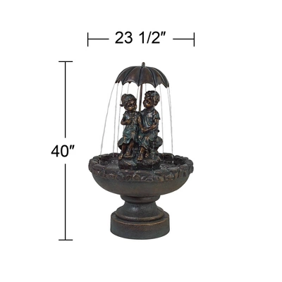 John Timberland Boy And Girl Under Umbrella Modern Outdoor Water Fountain 40" For Yard Garden Patio Home Deck Porch House Exterior Balcony Roof Decor 7 John Timberland Boy And Girl Under Umbrella Modern Outdoor Water Fountain 40" For Yard Garden Patio Home Deck Porch House Exterior Balcony Roof Decor - Image 5