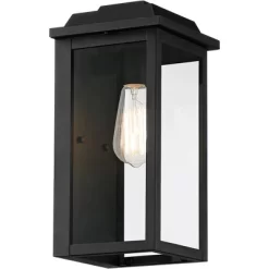 John Timberland Eastcrest Modern Outdoor Wall Light Fixture Textured Black 14" Clear Glass Panels For Post Exterior Barn Deck House Porch Yard Patio -John Timberland GUEST b2fbc73e e161 48e7 970b 5a636bd8a596