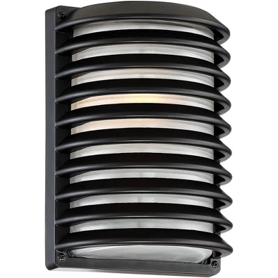 John Timberland Modern Outdoor Wall Light Fixtures Set Of 2 Black Grid 10" Frosted Glass For Post Exterior Barn Deck House Porch Yard Posts Patio Home 6 John Timberland Modern Outdoor Wall Light Fixtures Set Of 2 Black Grid 10" Frosted Glass For Post Exterior Barn Deck House Porch Yard Posts Patio Home - Image 4