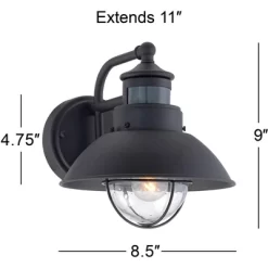 John Timberland Oberlin Rustic Farmhouse Outdoor Barn Light Fixture Black Dusk To Dawn Motion Sensor 9" Clear Seedy Glass For Exterior Deck House Yard -John Timberland GUEST b429c0af 0575 40b7 ae84 9adffc1a8c9c