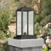 John Timberland Modern Outdoor Pier Mount Light Matte Black 17" Clear Glass Shade For Post Exterior Barn Deck House Porch Yard -John Timberland GUEST b4d33250 9f69 4b6d 95d9 e0bd970ab947