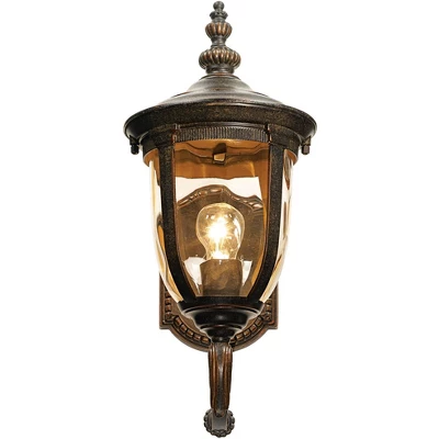 John Timberland Bellagio Vintage Rustic Outdoor Wall Light Fixture Veranda Bronze Upbridge 16 1/2" Champagne Glass For Post Exterior Barn Deck House 6 John Timberland Bellagio Vintage Rustic Outdoor Wall Light Fixture Veranda Bronze Upbridge 16 1/2" Champagne Glass For Post Exterior Barn Deck House - Image 4