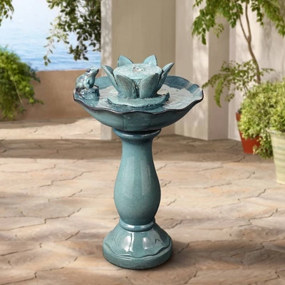 John Timberland Pleasant Pond Modern Bubbler Lotus Flower Outdoor Floor Water Fountain 25 1/4" For Yard Garden Patio Deck Porch House Exterior 3 John Timberland Pleasant Pond Modern Bubbler Lotus Flower Outdoor Floor Water Fountain 25 1/4" For Yard Garden Patio Deck Porch House Exterior